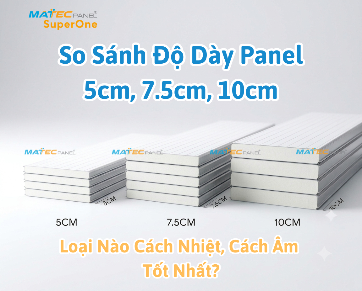 So Sánh Độ Dày Panel 5cm, 7.5cm, 10cm: Loại Nào Cách Nhiệt, Cách Âm Tốt Nhất?